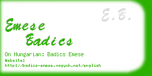 emese badics business card